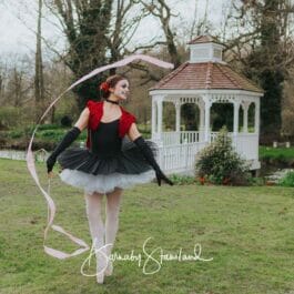 Ballerina performing ribbon dance London