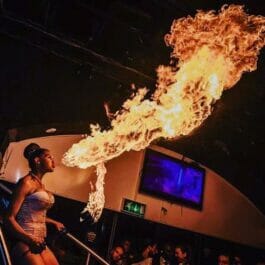 Firebreathing performer Brighton