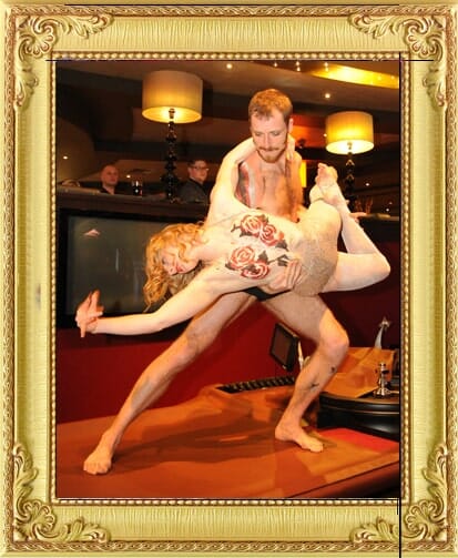Beautiful Corporate party entertainment in London and Brighton, two acro-balance circus performers