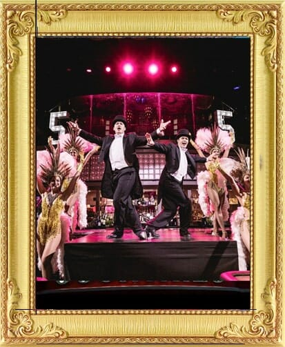 Top hat and tails and sequin dancers perform for corporate party entertainment in London and Brighton