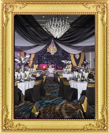 Decor installed at a 1920s party as part of our full spectrum entertainment service in London