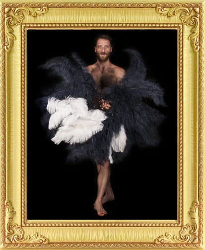 male fan dancer on stage with full service event management London and Brighton