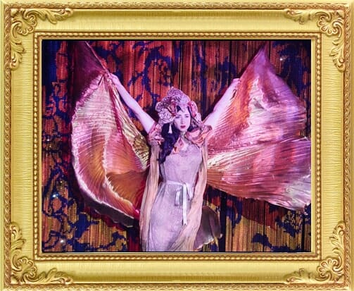 Isis wings vintage Cabaret Dancer and Burlesque Dancer, entertainment agency Brighton