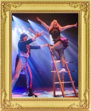 Hire circus acts like this ladder of swords act from our entertainment agency Brighton and London