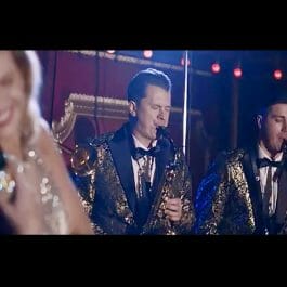 big band musicians perform in London ballroom
