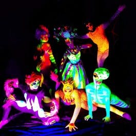 U.V. body painted dancers in London