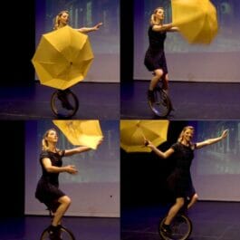 female unicyclist in London