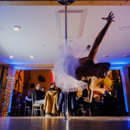 ballerina pole dancer performs in Brighton