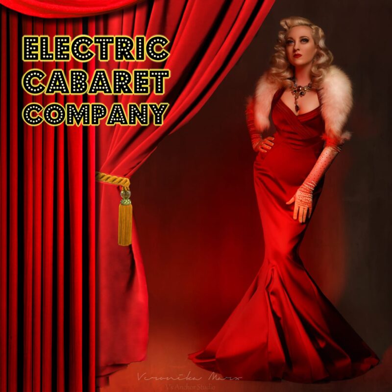 Cabaret act performer on stage as a Burlesque dancer for hire in London