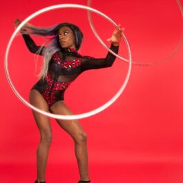 high heels roller skate hula hooper for hire in London